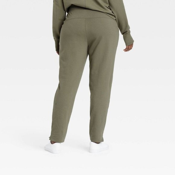 Women's French Terry Taper Pant - Moss Green XL - Picture 2 of 2